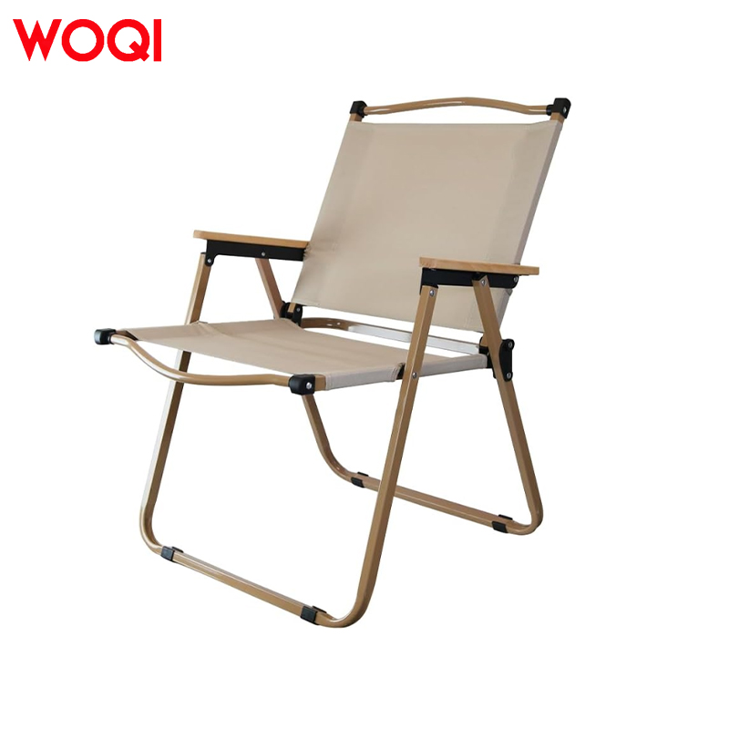 WOQI Metal Camping Chair with Wooden Armset