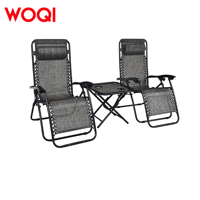 WOQI Reclining Chair Set with Side Table Cup Holders