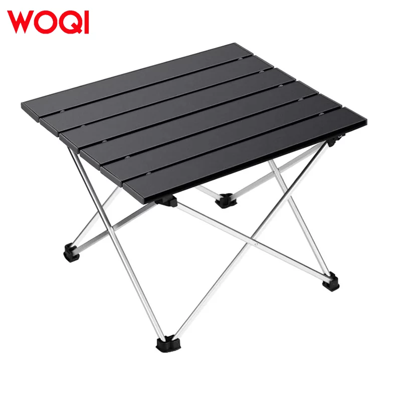 WOQI Portable Camping Table with Aluminum Table Top