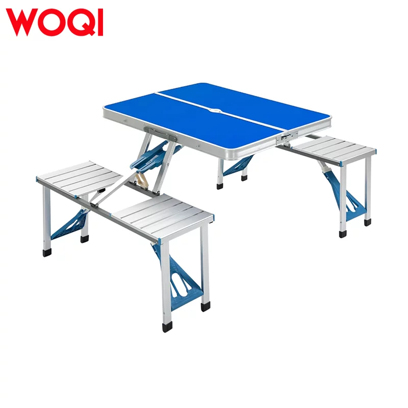 WOQI Folding Picnic Table with Umbrella Hole