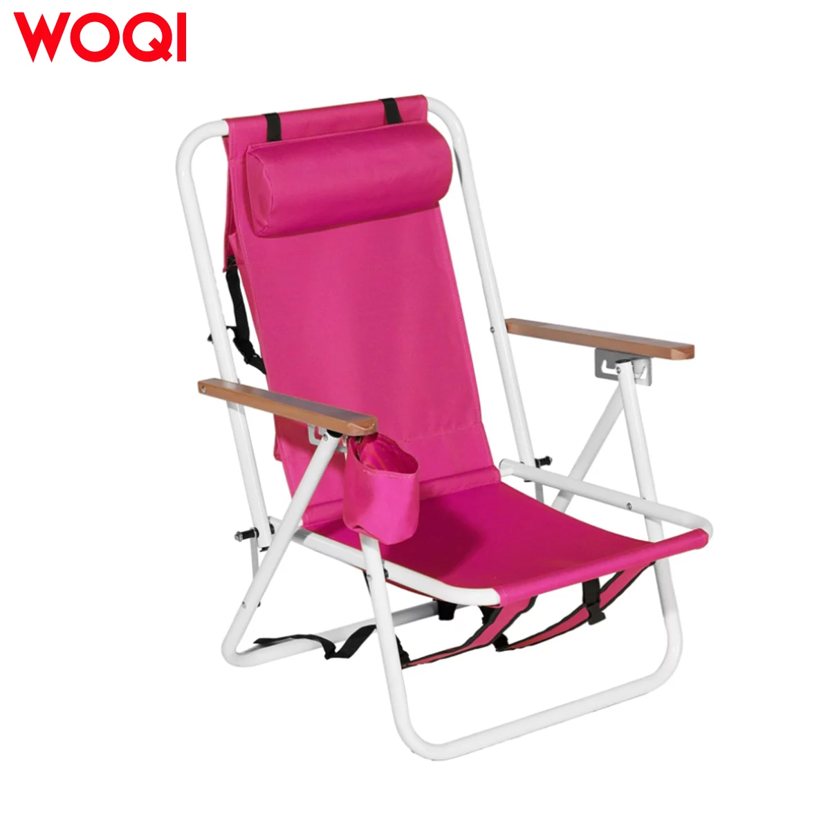 WOQI Adjustable Folding Beach Chair High Strength Portable Cup Holder