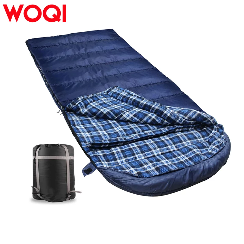 WOQI Flannel Sleeping Bag Cotton Cold Weather for Adults