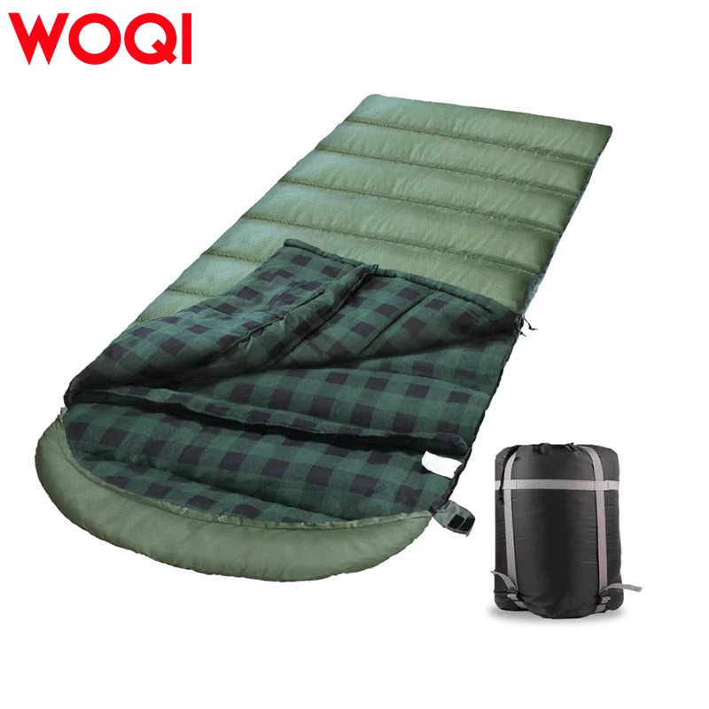 WOQI Outdoor Camping Hiking Envelope Cotton Sleeping Bag
