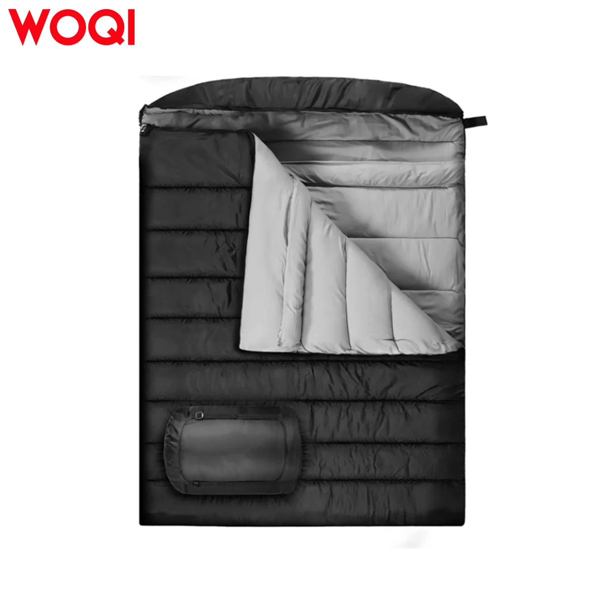 WOQI 2 Person Cold Weather Queen Size Sleeping Bag for Camping