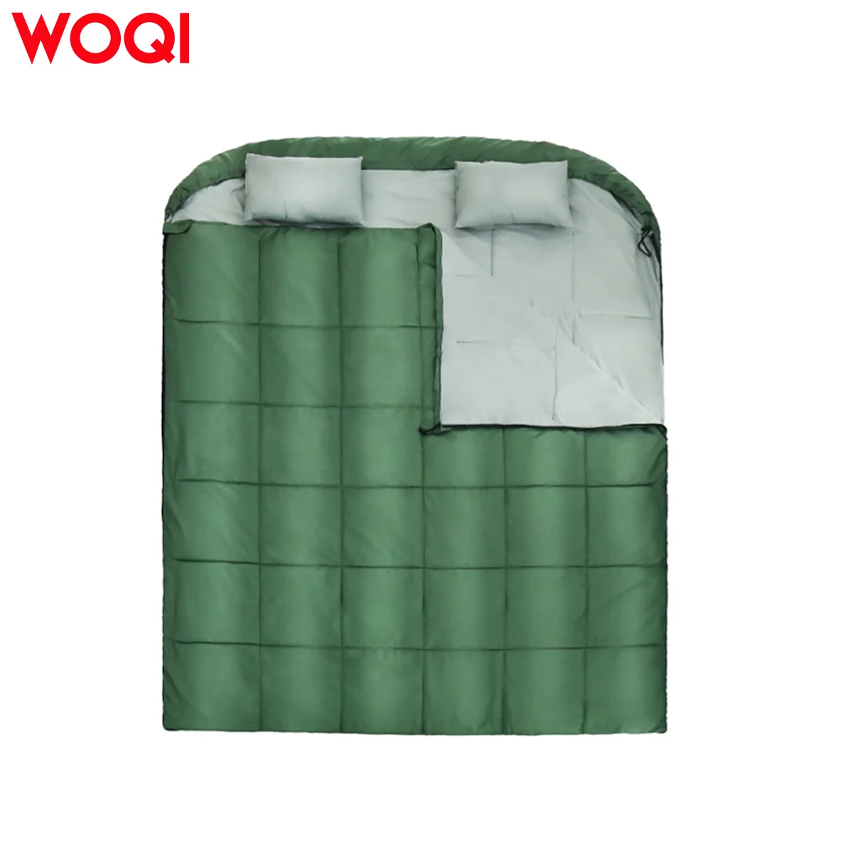 WOQI Double Sleeping Bag for Adults with 2 Pillows
