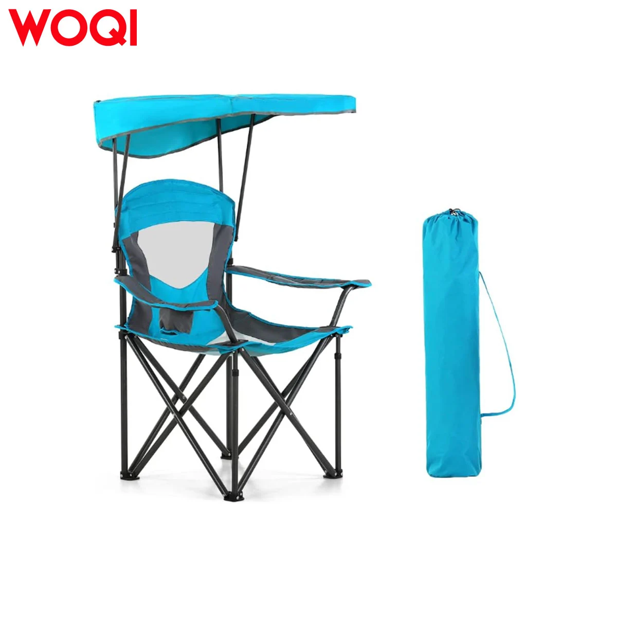 WOQI Garden Chair Folding Beach Chair Lightweight Iron Shade Canopy Cover