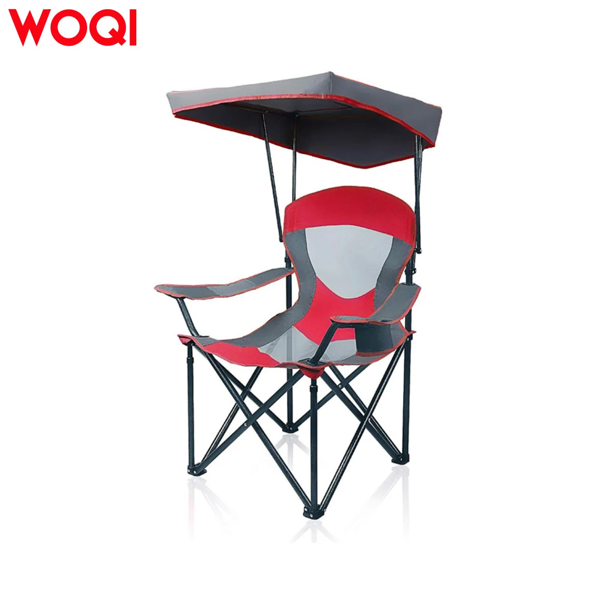 WOQI Portable Folding Camp Chair with Retractable Shade Canopy