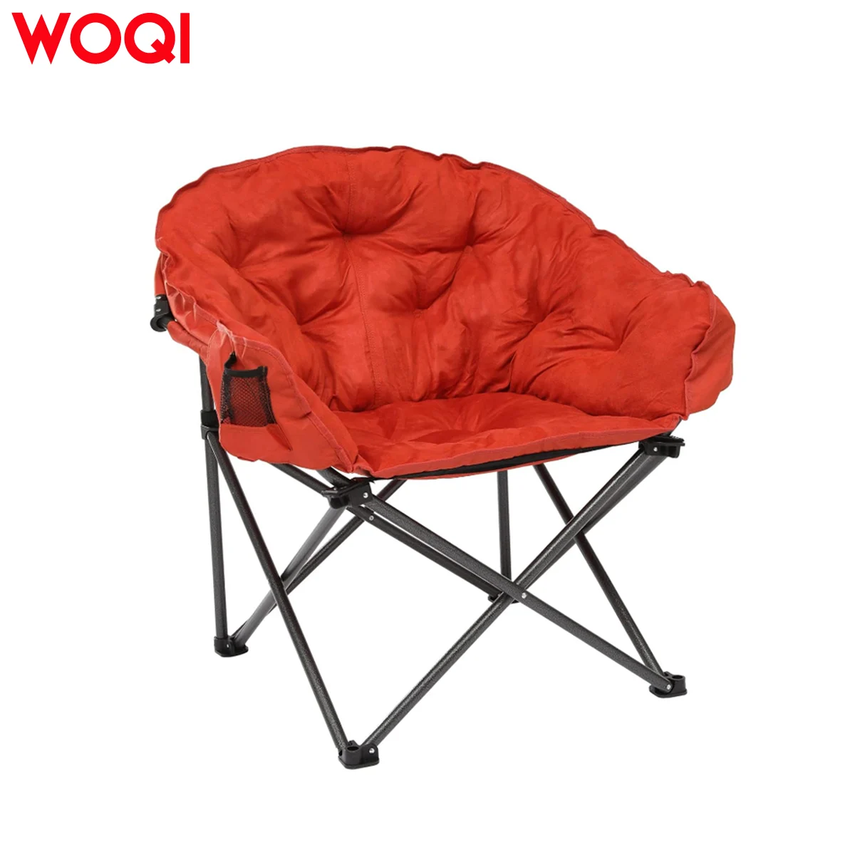 WOQI Folding Camping Moon Saucer Chair with Cup Holder and Carry Bag