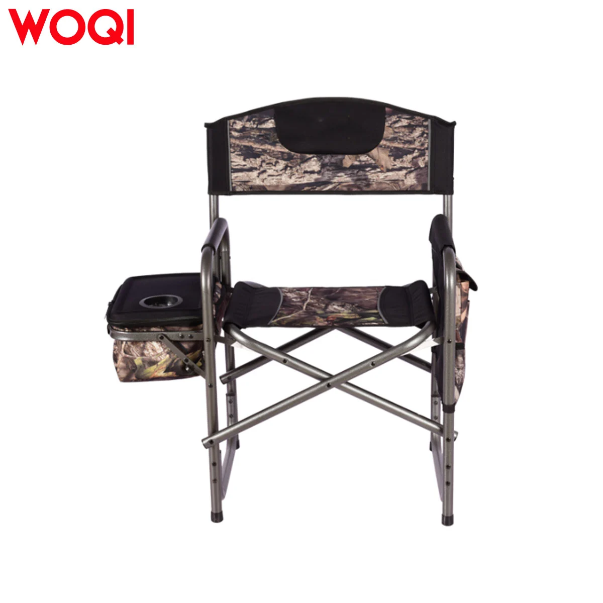 WOQI Sports Chair with Side Table, Outdoor Foldable Padded Adult Camping Chairs with Cup