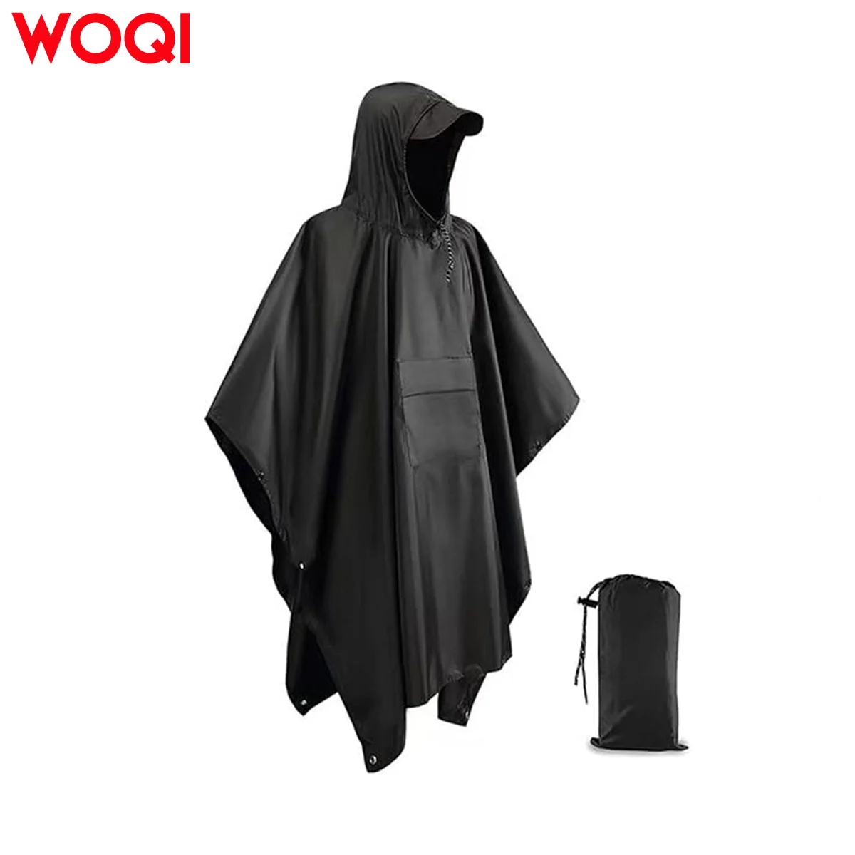 WOQI Adult rain poncho with hood